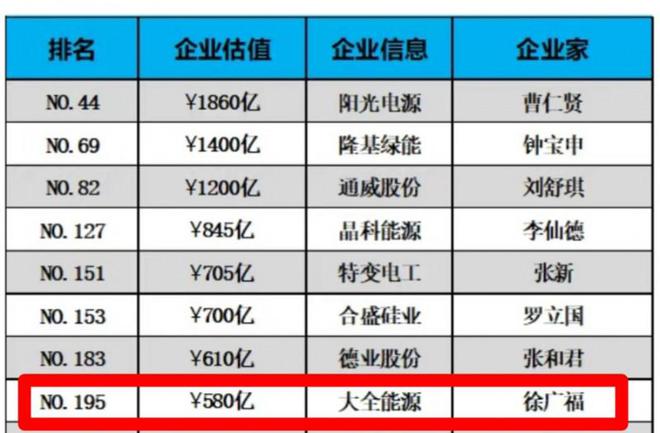 连续4年荣登“胡润中国500强”大全能源强劲实力再获认证(图1)